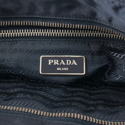 PRADA Logo Front Buckle Shoulder bag Navy Vintage eiigp4