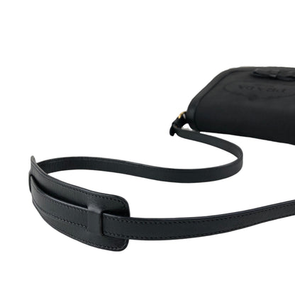PRADA Logo Shoulder bag Black Vintage 4w22ct