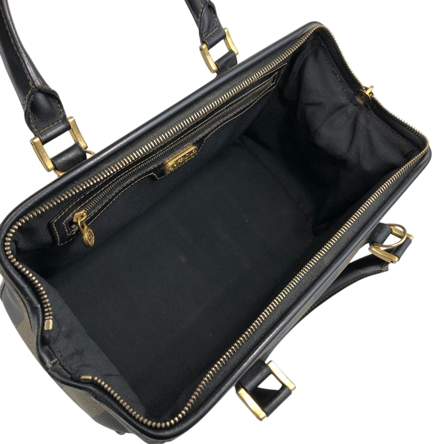 FENDI Pecan Two-way Small Boston bag Shoulder bag Black Vintage euc5vh