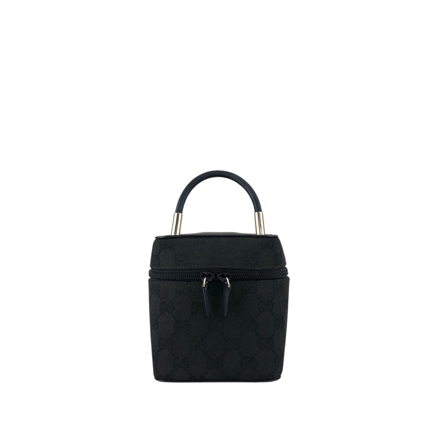 GUCCI GG Canvas Handbag Vanity bag Black Vintage menarj