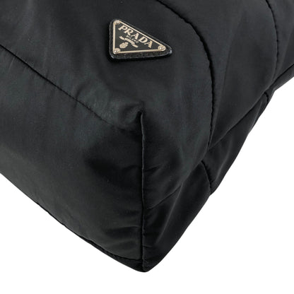 PRADA Tessuto Triangle Logo Two-way Handbag Shoulder bag Black Vintage 4s54ei