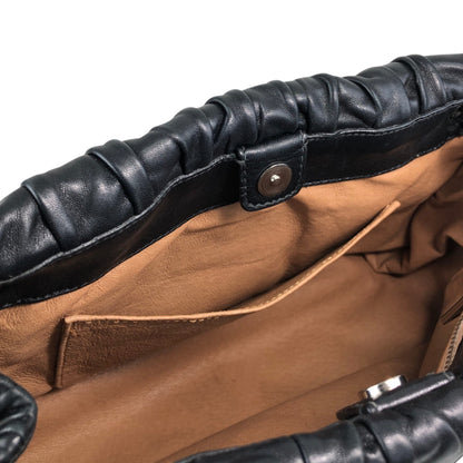 PRADA Logo Lock Chain Shoulder bag Black Vintage v87v8v