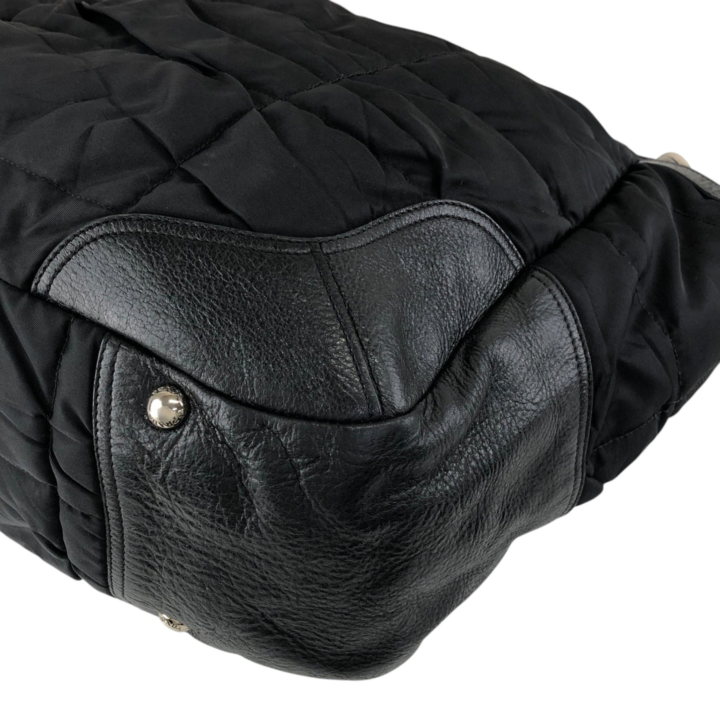 PRADA Logo Shoulder bag Totebag Black Vintage td4ahh