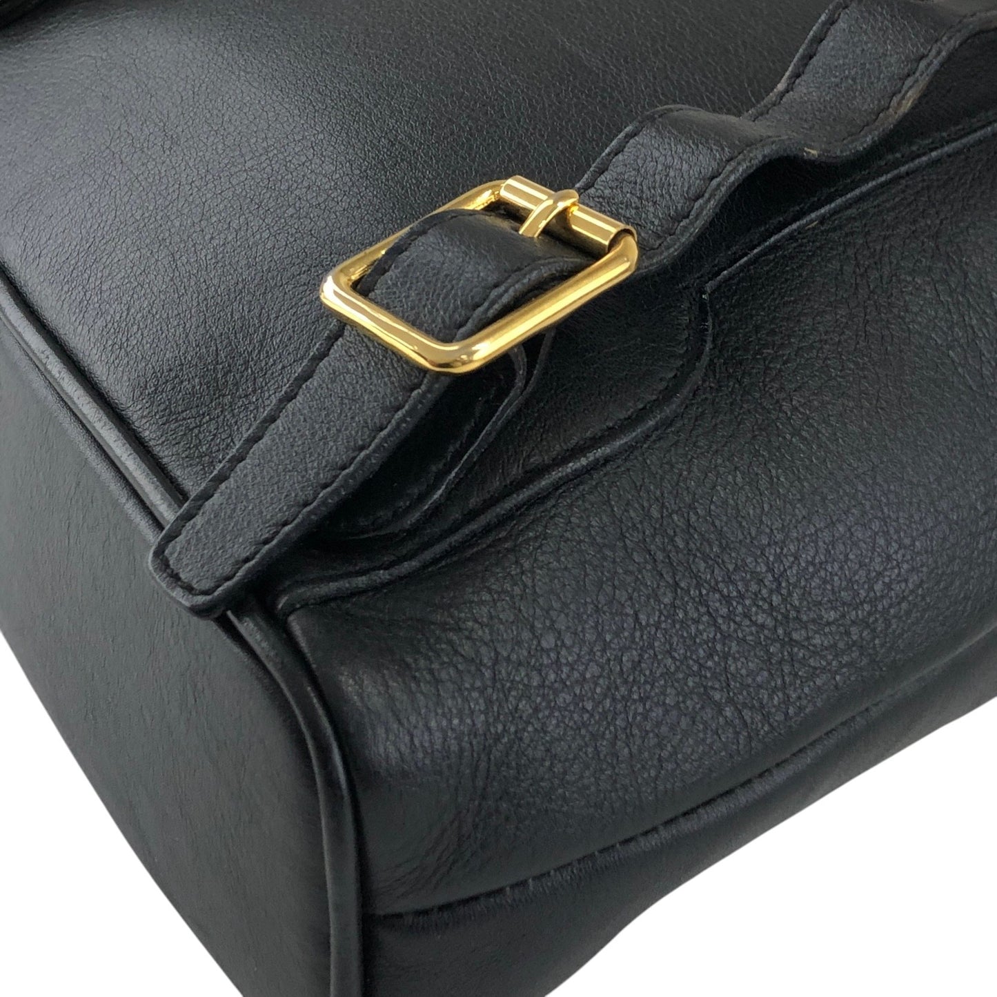 GUCCI Bamboo Front Pocket Backpack Black Vintage f7grwk