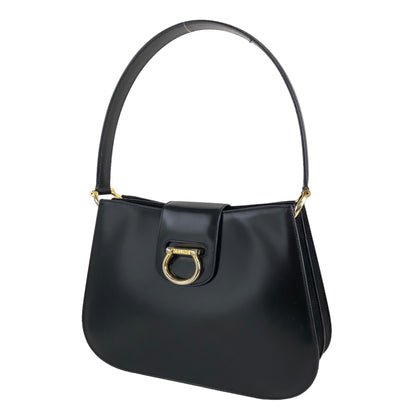 CELINE Horseshoe Handbag Black Vintage kzatm3