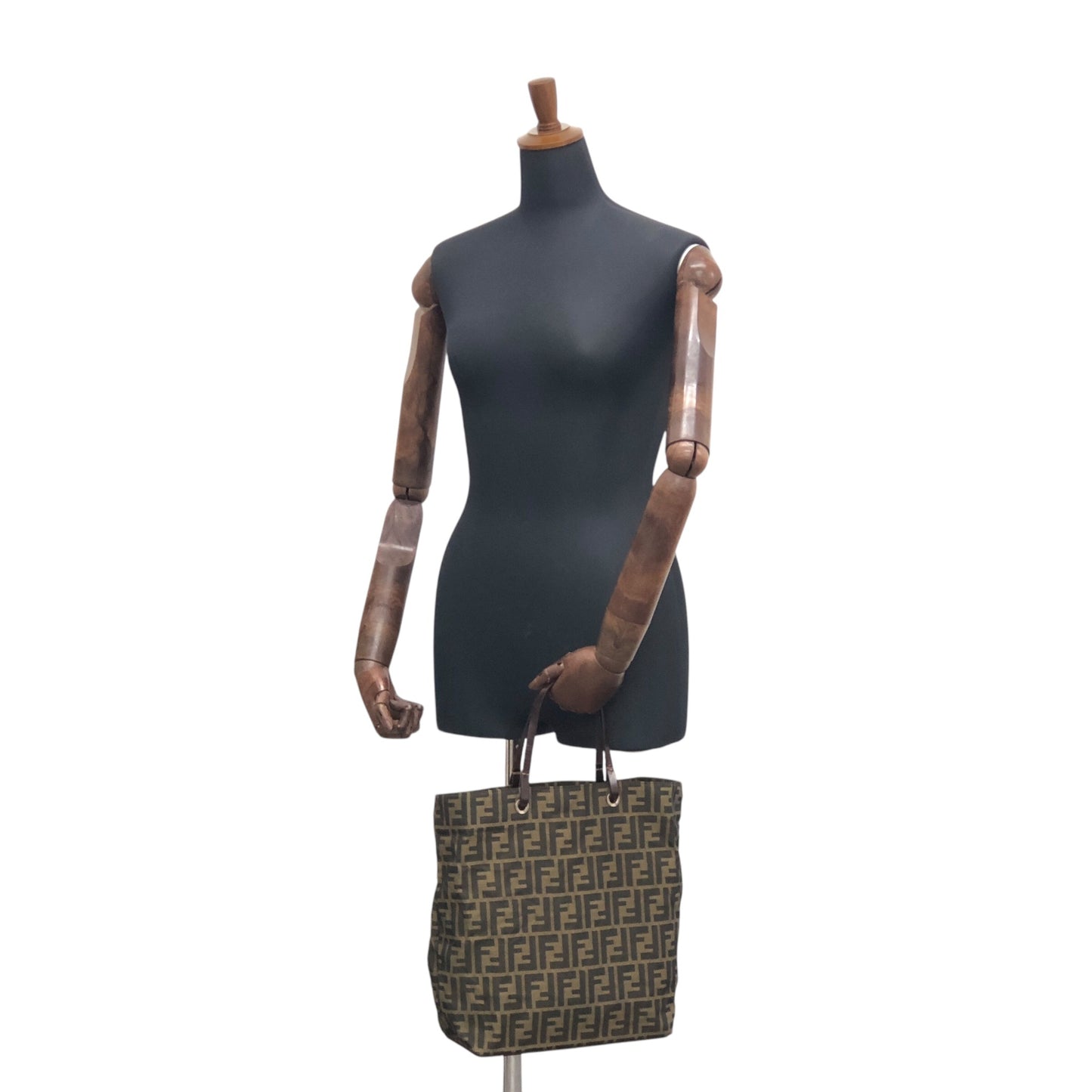 FENDI Zucca Handbag Totebag Brown Vintage fjksnk