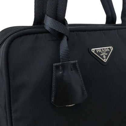 PRADA Tessuto Triangle Logo Padlock Handbag Black Vintage u7mkdg