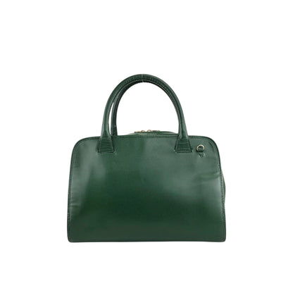 CELINE Circle Logo Two-way Handbag Shoulder bag Green Vintage 25jwbg