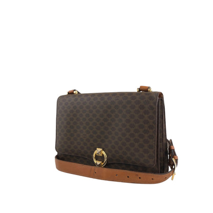 CELINE Macadam Flap Shoulder bag Brown Vintage wagmgy