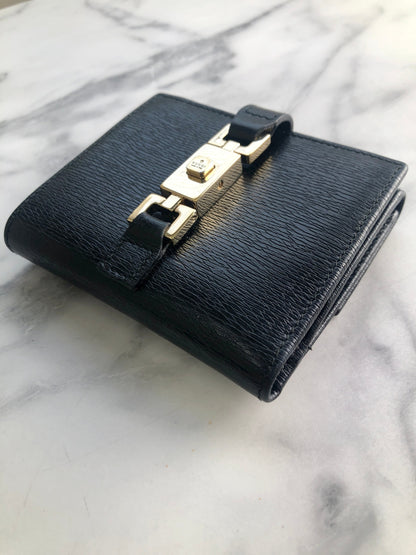 GUCCI Jackie Folded Wallet Black Vintage zawye6