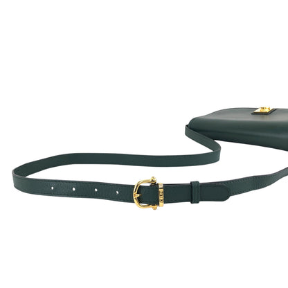 CELINE Gancini Shoulder bag Green Vintage 5xwwza