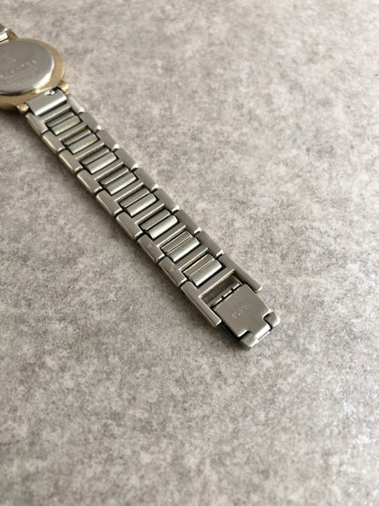 Yves Saint Laurent Quartz Watch Silver Gold 2200-229789Y Vintage ss777s
