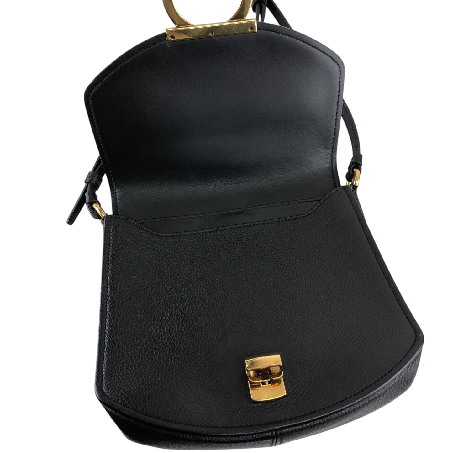 Salvatore Ferragamo Gancini Shoulder bag Black Vintage 3fyg65