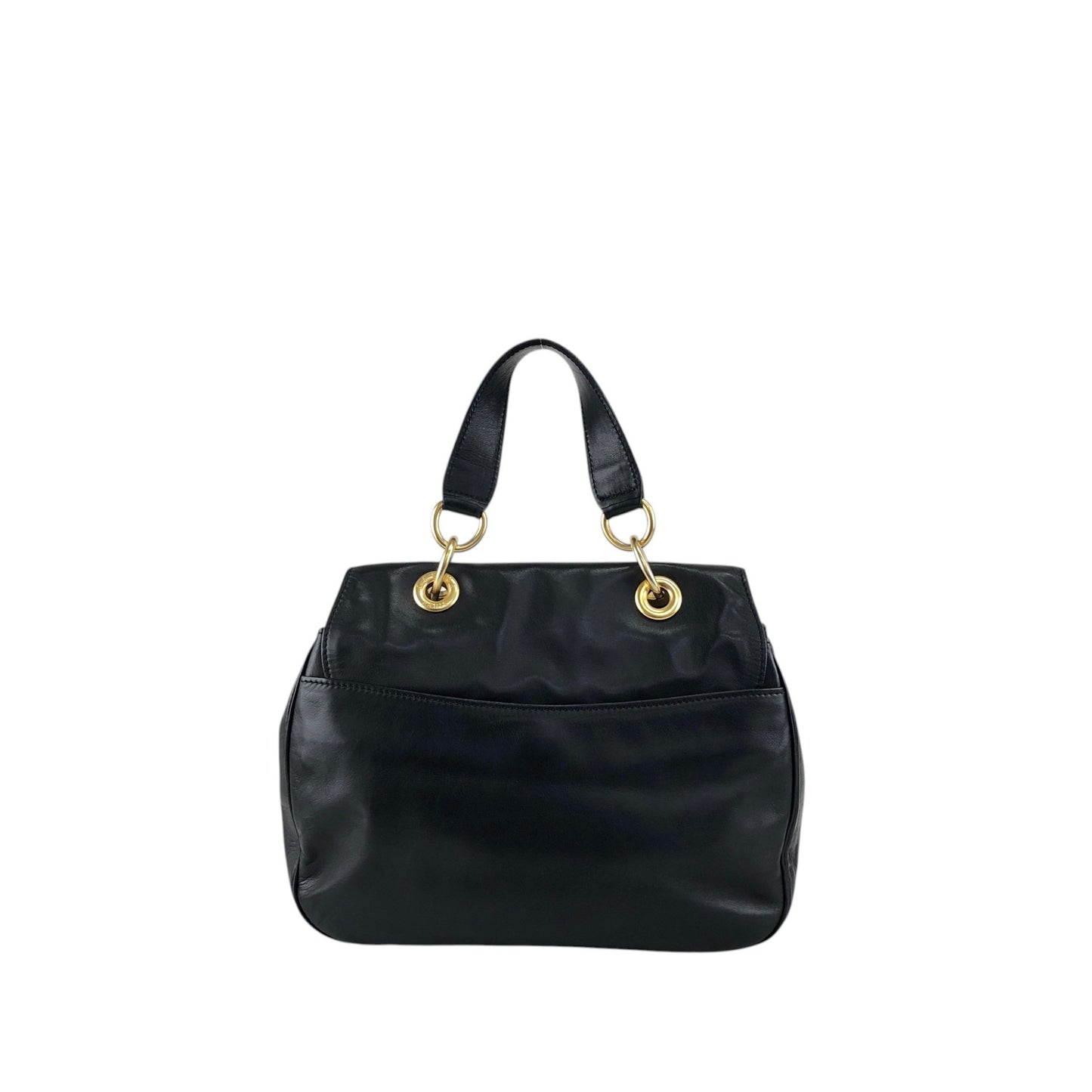 CELINE Two-way Handbag Shoulder bag Black Vintage uezhmr