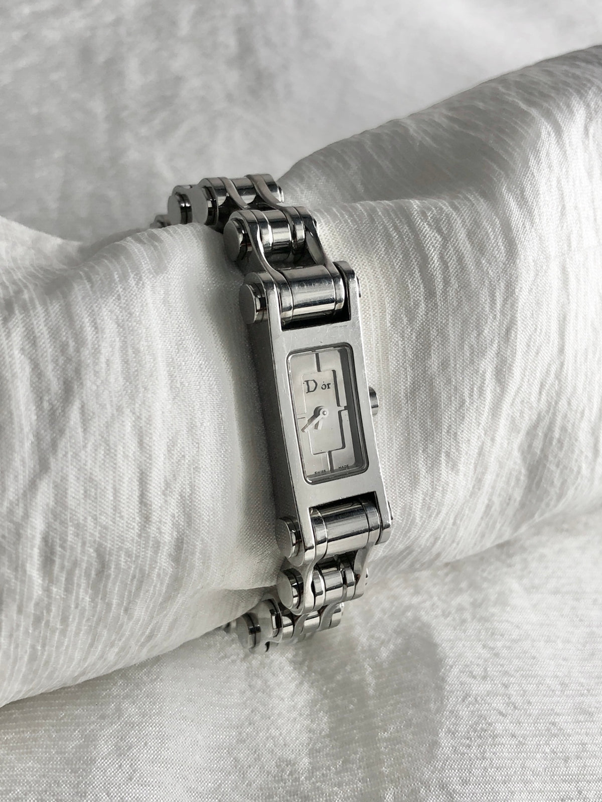 Christian Dior Logo Quartz Watch Silver Vintage D104-100 m6gp8y