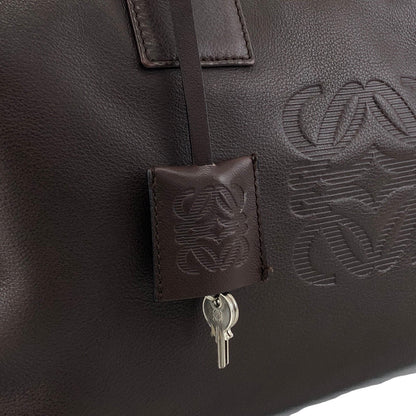 LOEWE Amazona35 Anagram Small Boston bag Handbag Brown Vintage t6ikyf