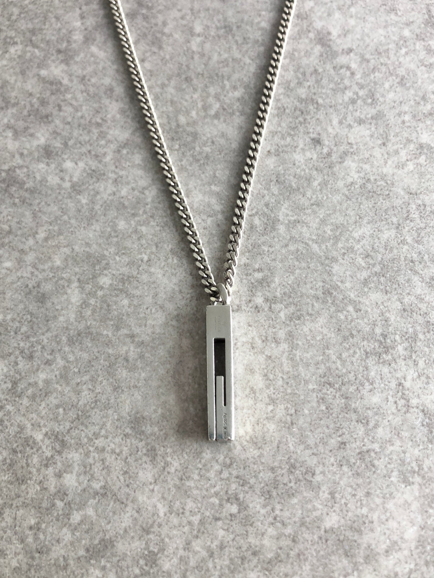 GUCCI Logo SILVER925 Necklace Silver Vintage gsagpu