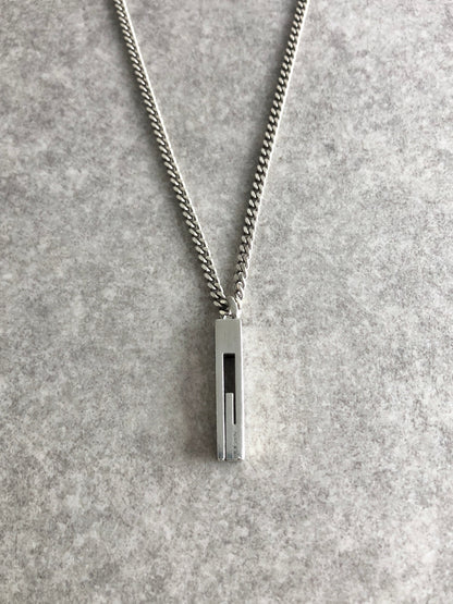GUCCI Logo SILVER925 Necklace Silver Vintage gsagpu