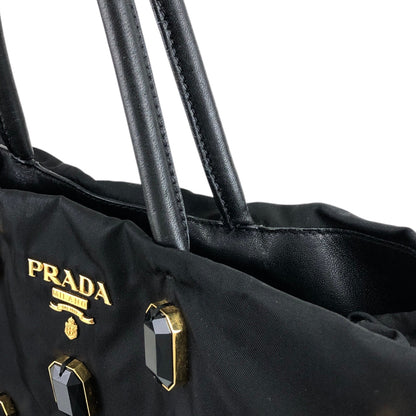 PRADA Logo Shoulder bag Totebag Black Vintage autmuy