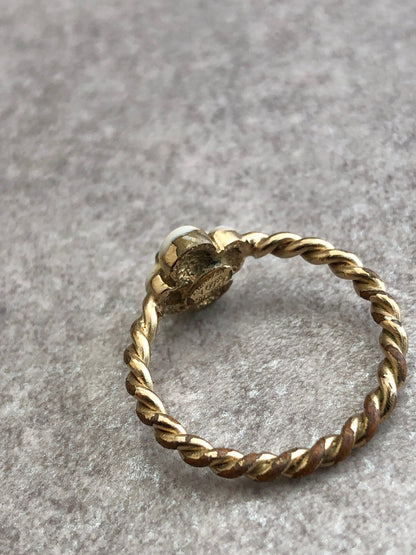 CHANEL Ring Gold Vintage 5xvycp