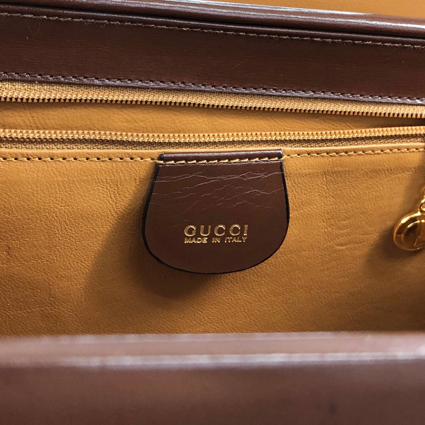 GUCCI Handbag Vanity bag Brown Vintage kj32bu