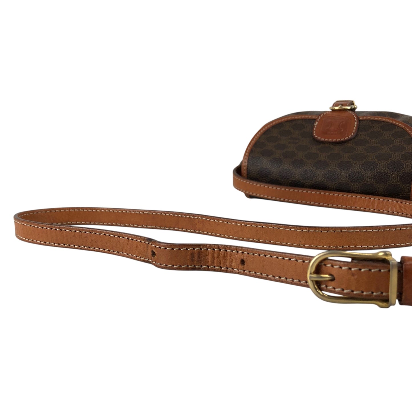 CELINE Macadam Blason Shoulder bag Brown Vintage w4w3x4