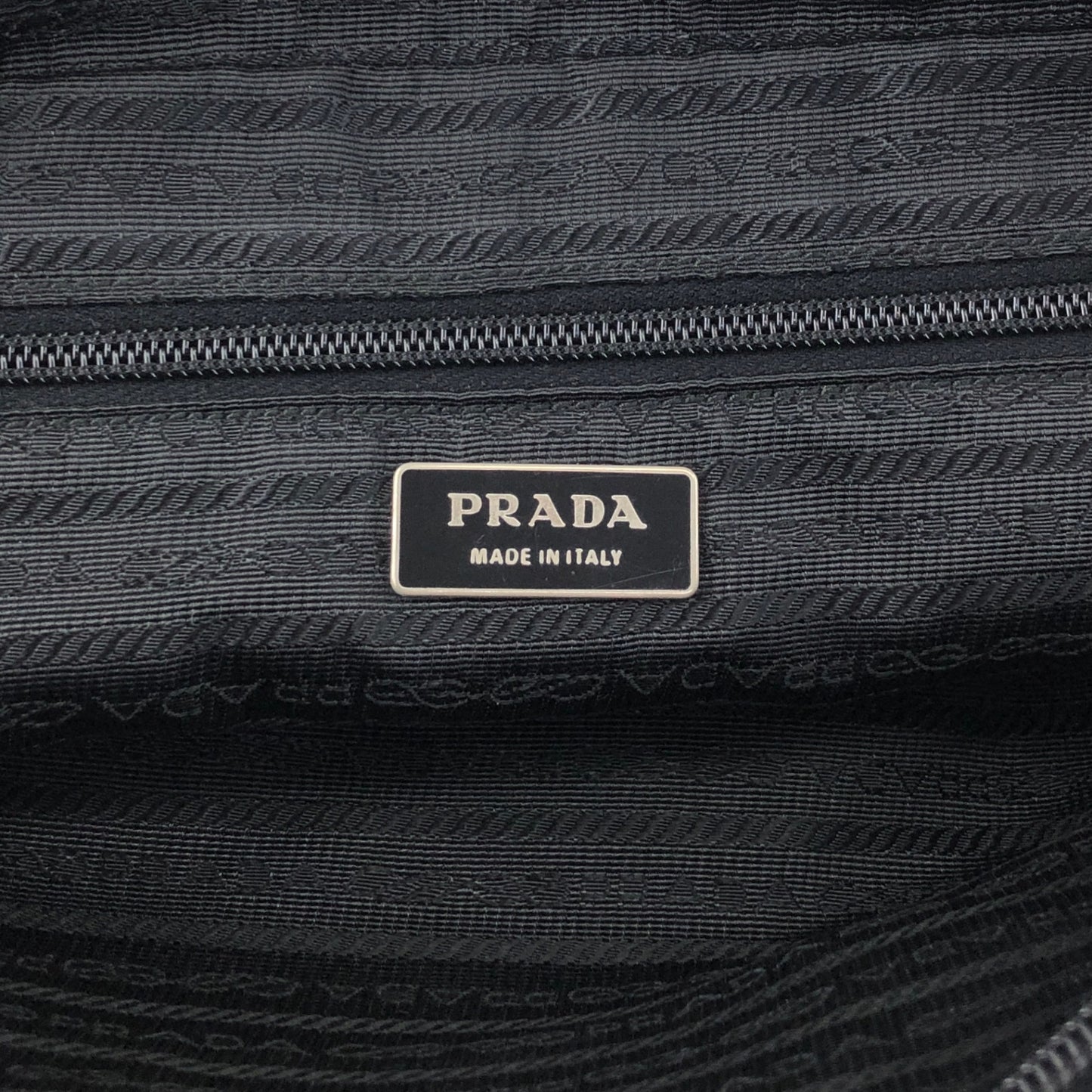PRADA Tessuto Triangle Logo Front Buckle Shoulder bag Black Vintage 3ce7c7