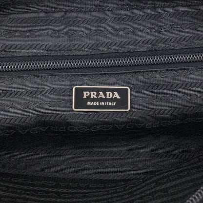 PRADA Tessuto Triangle Logo Front Buckle Shoulder bag Black Vintage 3ce7c7