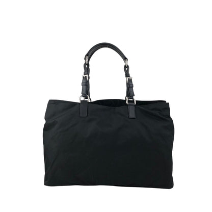 PRADA Triangle Logo Handbag Totebag Black Vintage ezvjia