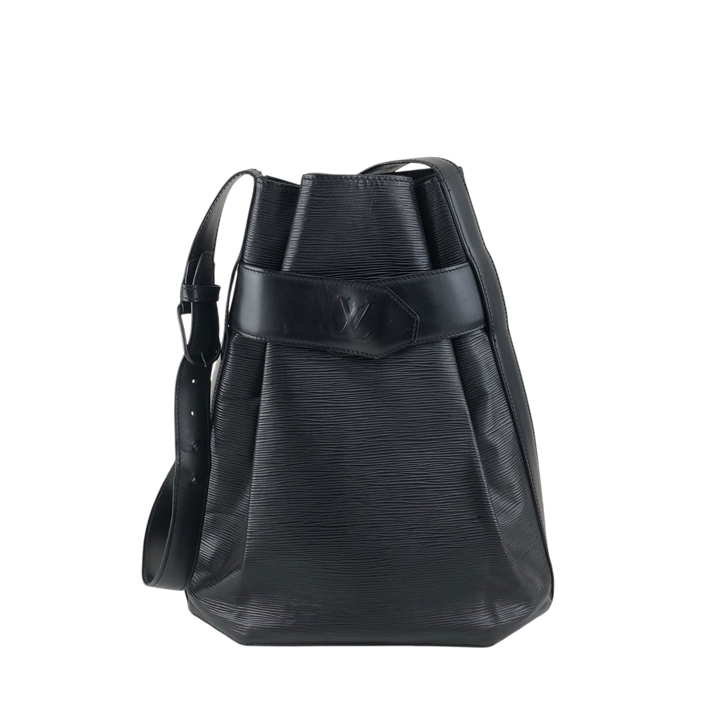 LOUIS VUITTON Epi Drawstring Shoulder bag Black Vintage v8epcv