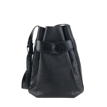 LOUIS VUITTON Epi Drawstring Shoulder bag Black Vintage v8epcv
