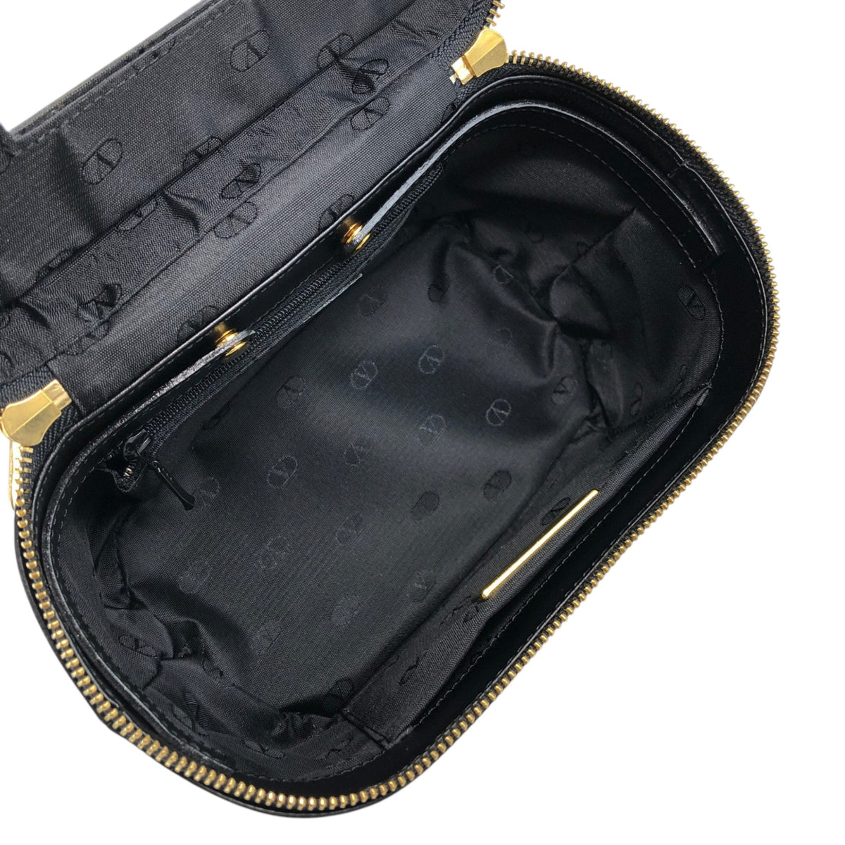 VALENTINO GARAVANI Logo Charm Two-way Handbag Shoulder bag Black Vintage b2wgf5