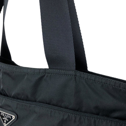 PRADA Tessuto Triangle Logo Totebag Black Vintage gc7j3j