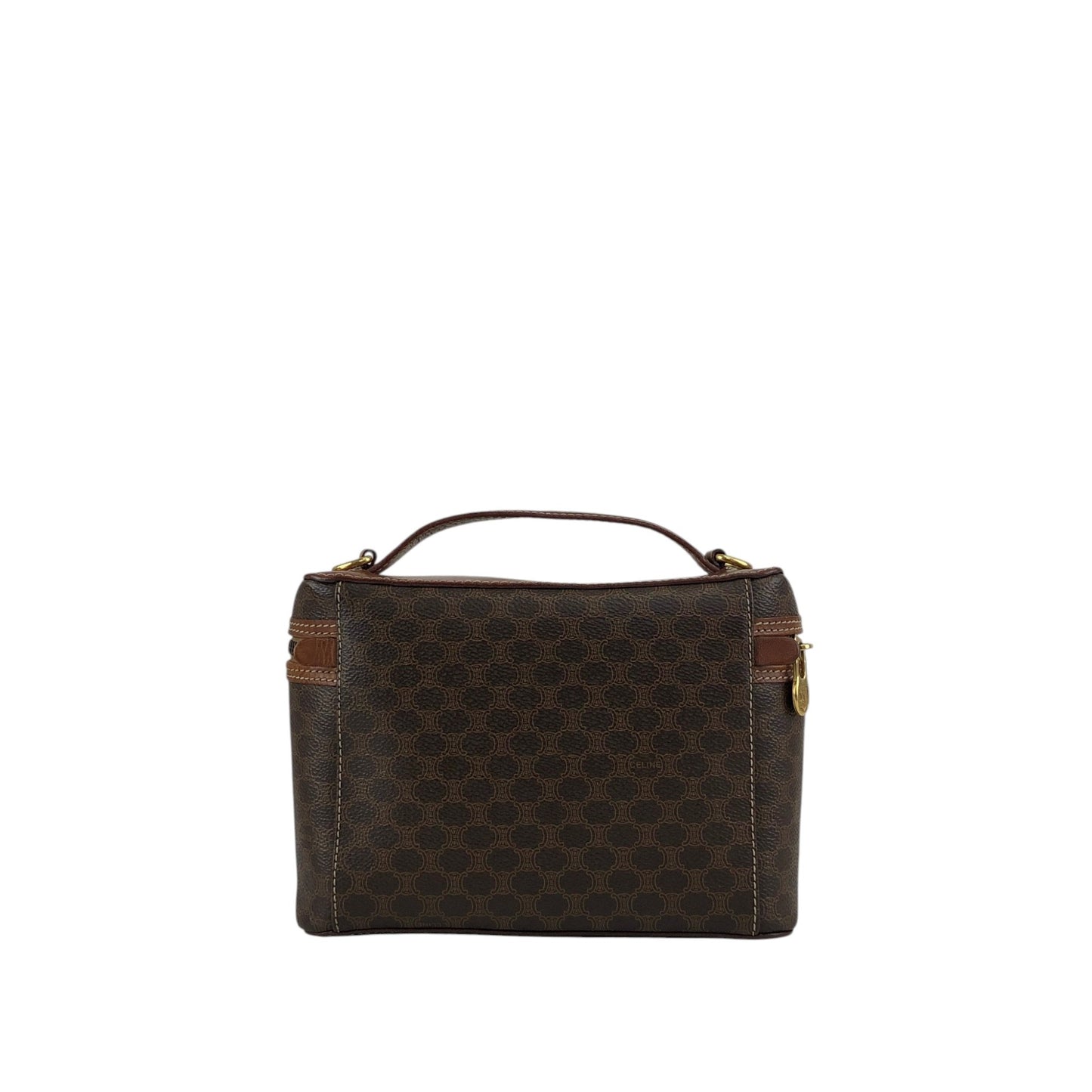 CELINE Macadam Blason Two-way Handbag Shoulder bag Vanity bag Brown Vintage n4pz8g