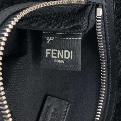 FENDI Logo Chain Handbag Black Vintage c34f5u