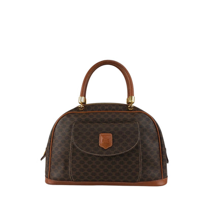 CELINE Macadam Blason Handbag Brown Vintage h544n5