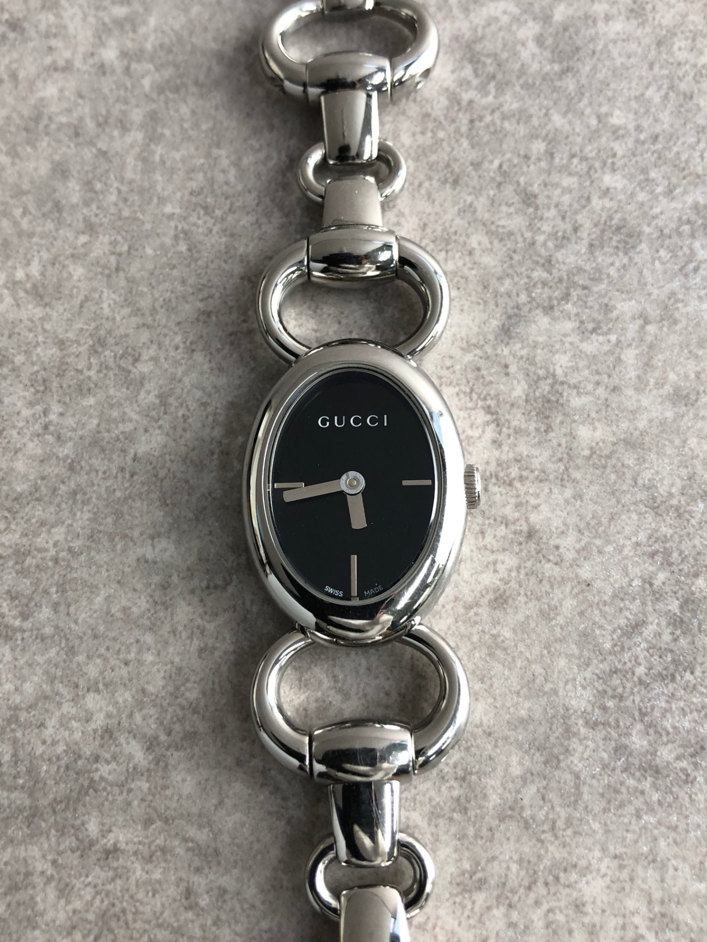 GUCCI Logo Quartz Watch Silver 118 Vintage szaysz