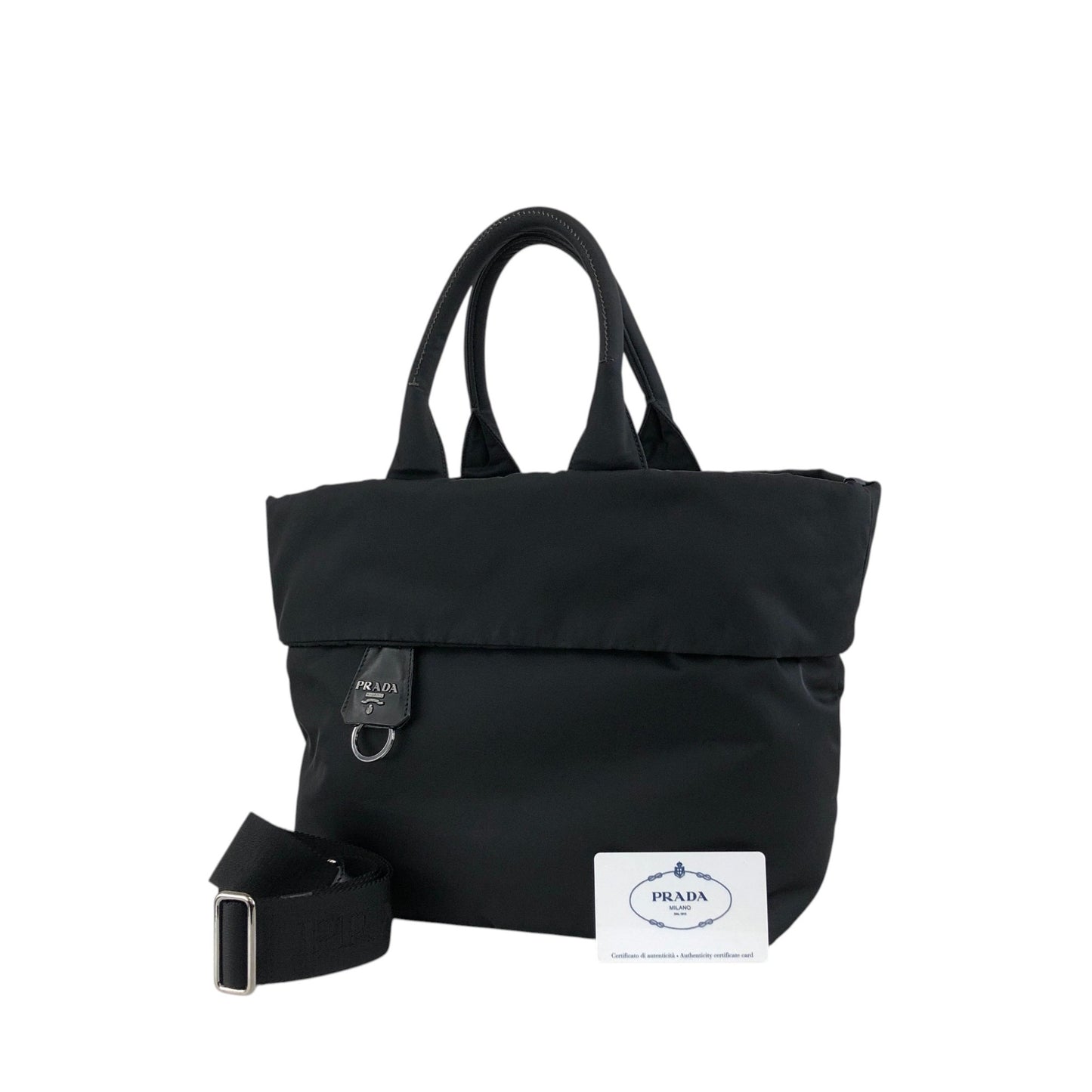 PRADA Tessuto Triangle Logo Two-way Handbag Shoulder bag Black BN1959 Vintage 3tmht8