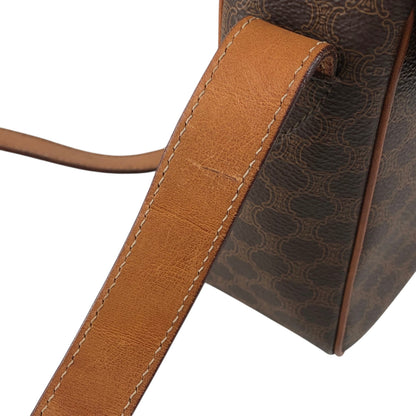 CELINE Macadam Horse Bit Shoulder bag Brown Vintage yw7ax4