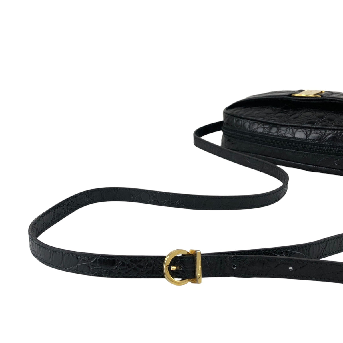 Salvatore Ferragamo Logo Shoulder bag Black Vintage 2vgt32