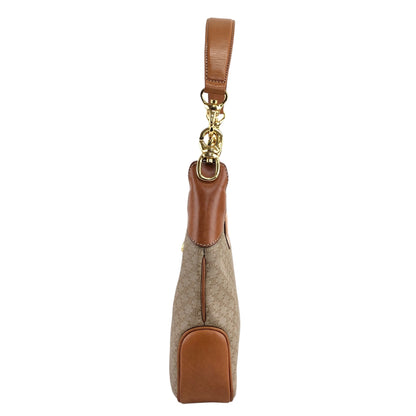 CELINE Macadam Blason Turn Lock Shoulder bag Hobobag Beige Vintage jniidp