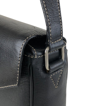 CELINE Circle Logo Shoulder bag Black Vintage e3r52b