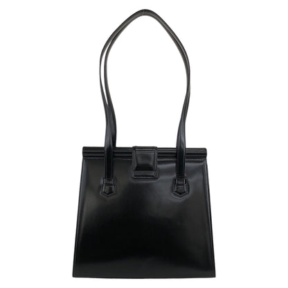 Yves Saint Laurent Logo Handbag Totebag Black Vintage vukaay