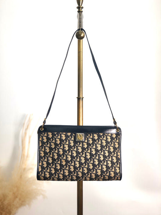 Christian Dior Trotter Shoulder bag Navy Vintage s463xx
