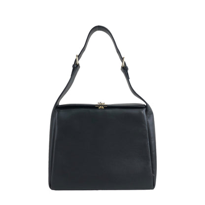 CELINE Turn Lock Handbag Black Vintage j4gitj