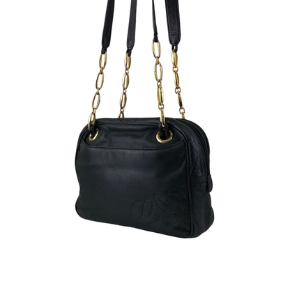 LOEWE Anagram Chain Handbag Shoulder bag Black Vintage nkgx4b