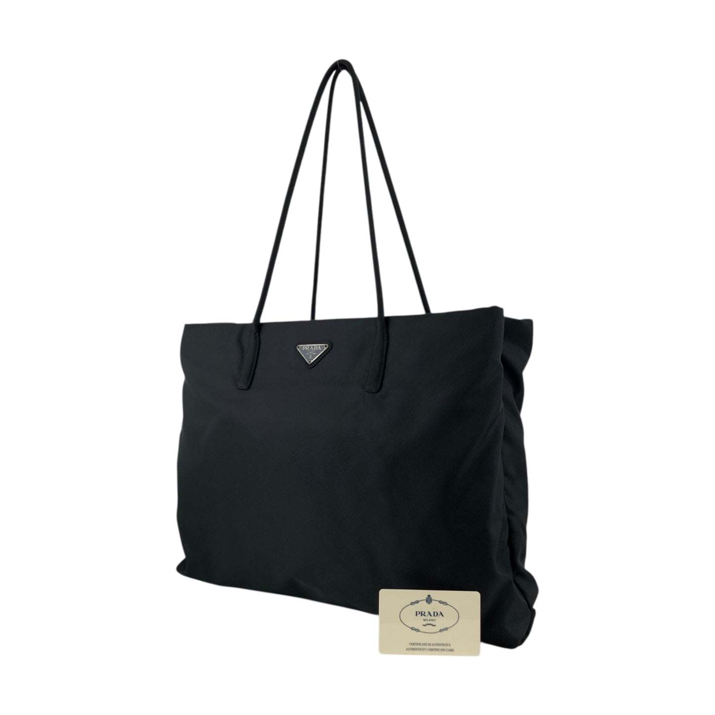 PRADA Tessuto Triangle Logo Totebag Black Vintage mi5jiw