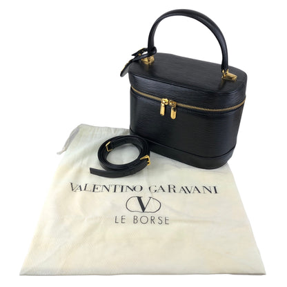 VALENTINO GARAVANI Logo Charm Two-way Handbag Shoulder bag Black Vintage 58zrvp