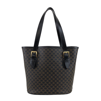 CELINE Macadam Handbag Shoulder bag Black Vintage 66gp7x