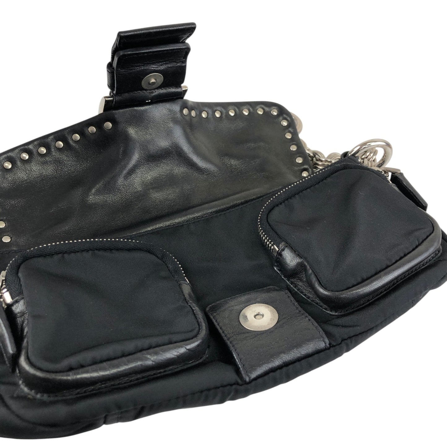 PRADA Triangle Logo Shoulder bag Black Vintage tiuxdg